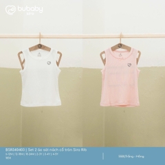 (6M-5Y) Set 2 áo sát nách cổ tròn Siro Rib Bé trai Bé gái - BSR340403 BSR340404 BSR350000| Quần áo BU Baby Chính Hãng