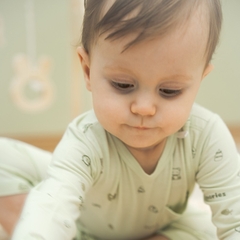 (3M-12M) Body dài tay cài vai Bambus - BBB210100 | Quần áo BU Baby chính hãng