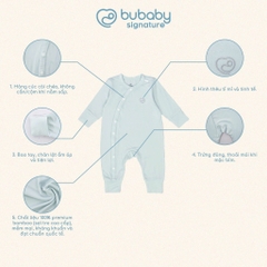 (NB-3M) Body dài tay cài chéo bao tay chân lật Bambus - BBB210803 BBB210805 | Quần áo chính hãng BU Baby