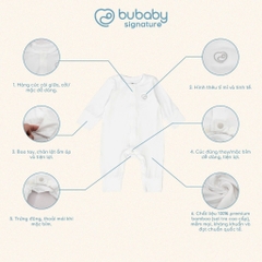 (NB-3M) Body dài tay cài giữa Bao tay chân lật Bambus - BBB210208 BBB210211 | Quần áo BU Baby chính hãng