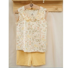 (6M-5Y) Bộ sát nách quần đùi cho bé gái BU Baby Bamco - BBB1443BG | Quần áo Bubaby chính hãng