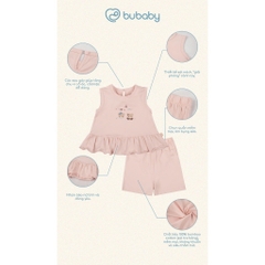 (6M-5Y) Bộ sát nách quần đùi cho bé gái Bamco - BBC1443BG | Quần áo BU Baby Chính hãng