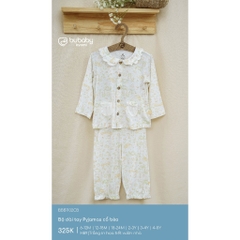 (6M-5Y) Bộ dài tay Pyjamas cổ bèo cho bé BU Baby Bambus - BBB1102CB | Quần áo Bubaby  chính hãng