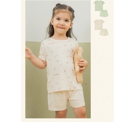 (6M-5Y) Bộ ngắn tay cài vai Bubaby Bambus - BBB130111 | Quần áo BU Baby Chính Hãng