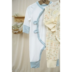 (NB-3M) Body dài tay cài chéo tai thỏ cho bé trai BU Baby Bambus - BBB210821 BBB210209 | Quần áo Bubaby chính hãng