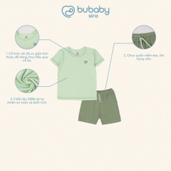 (6M-5Y) Bộ ngắn tay cổ tròn Bubaby Siro - BSR130404 BSR130403 | Quần áo BU Baby chính hãng