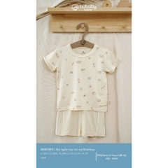 (6M-5Y) Bộ ngắn tay cài vai Bubaby Bambus - BBB130111 | Quần áo BU Baby Chính Hãng