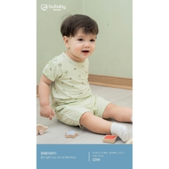(6M-5Y) Bộ ngắn tay cài vai Bubaby Bambus - BBB130111 | Quần áo BU Baby Chính Hãng