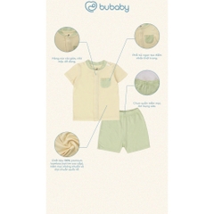 (1M-9M) Bộ ngắn tay cài giữa cổ tàu Bambus - BBB130205 | Quần áo BU Baby chính hãng