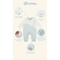 (NB-3M) Body dài tay cài chéo tai thỏ cho bé trai BU Baby Bambus - BBB210821 BBB210209 | Quần áo Bubaby chính hãng