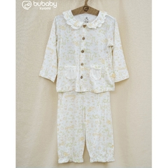 (6M-5Y) Bộ dài tay Pyjamas cổ bèo cho bé BU Baby Bambus - BBB1102CB | Quần áo Bubaby  chính hãng