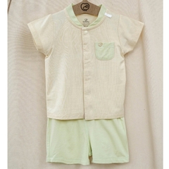 (1M-9M) Bộ ngắn tay cài giữa cổ tàu Bambus - BBB130205 | Quần áo BU Baby chính hãng