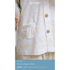 (6M-5Y) Bộ dài tay Pyjamas cổ bèo cho bé BU Baby Bambus - BBB1102CB | Quần áo Bubaby  chính hãng