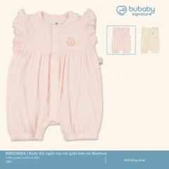 (1M-12M) Body đùi ngắn tay cài giữa bèo vai Bambus BBB230204 | Quần áo BU Baby chính hãng