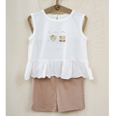 (6M-5Y) Bộ sát nách quần đùi cho bé gái Bamco - BBC1443BG | Quần áo BU Baby Chính hãng