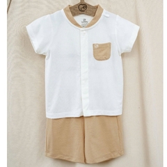 (1M-9M) Bộ ngắn tay cài giữa cổ tàu Bambus - BBB130205 | Quần áo BU Baby chính hãng