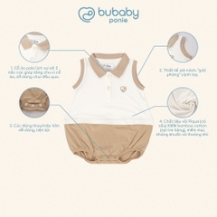(3M-12M) Body chip sát nách cổ Polo Ponie - BPN240300 | Quần áo BU Baby chính hãng