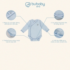 (NB-3M) Body chip dài tay cài chéo Siro - BSR210806 | Quần áo BU Baby chính hãng