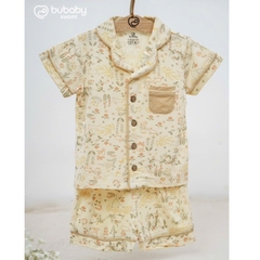 (6M-5Y) Bộ ngắn tay cài giữa Pyjams Bé trai bé gái BU Baby Bambus - BBB1302PJ BBB130211 | Quần áo Bubaby chính hãng