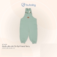 (6M-5Y) Quần yếm dài Túi ốp Friend Terry Bubaby Cotton - BCT4162BT BCT416201  | Quần áo BU Baby chính hãng