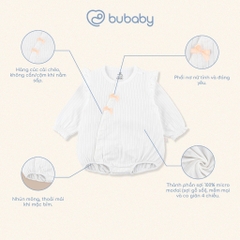 (1M-12M) Body chip dài tay cài chéo cho bé gái Bubaby Molist - BMD210802| Quần áo BU Baby chính hãng