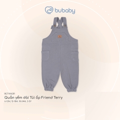 (6M-5Y) Quần yếm dài Túi ốp Friend Terry Bubaby Cotton - BCT4162BT BCT416201  | Quần áo BU Baby chính hãng