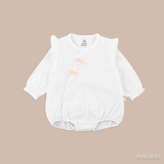 (1M-12M) Body chip dài tay cài chéo cho bé gái Bubaby Molist - BMD210802| Quần áo BU Baby chính hãng