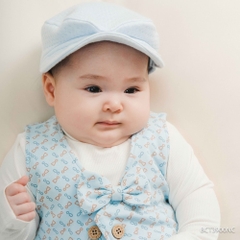 (1M-18M) Áo gile + nơ cổ Iconic 1 Bubaby Cotton BCT3900NC | Quần áo chính hãng