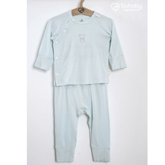 (NB-3M) Bộ dài tay cài chéo BU Baby Bambus cho bé trai bé gái | Quần áo Bubaby chính hãng