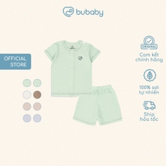 (1M-9M) Bộ ngắn tay cài giữa Bubaby Siro - BSR130204 | Quần áo BU Baby chính hãng