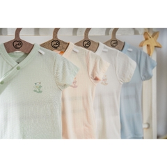 (1M-9M) Bộ ngắn tay cài chéo bé trai bé gái Bubaby Siro BSR130807 BSR130808 | Quần áo BU Baby chính hãng