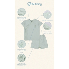 (1M-9M) Bộ ngắn tay cài chéo bé trai bé gái Bubaby Siro BSR130807 BSR130808 | Quần áo BU Baby chính hãng