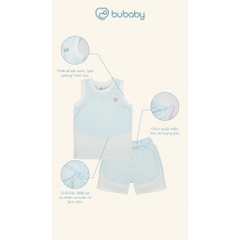 (6M-5Y) Bộ sát nách cổ tròn Bubaby cho bé trai bé gái Siro BSR140402 BSR140403 | Quần áo BU Baby chính hãng