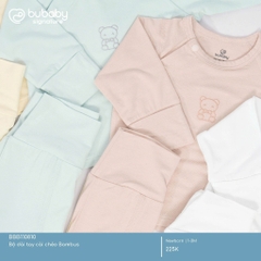 (NB-3M) Bộ dài tay cài chéo BU Baby Bambus cho bé trai bé gái | Quần áo Bubaby chính hãng