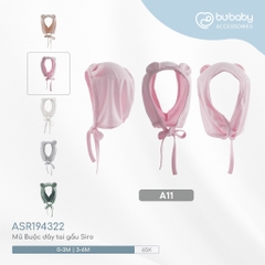 (0M-6M) Mũ buộc dây tai gấu Bubaby Siro cho bé - ASR194322 | Phụ kiện BU Baby chính hãng