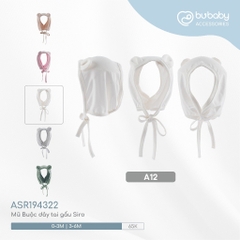 (0M-6M) Mũ buộc dây tai gấu Bubaby Siro cho bé - ASR194322 | Phụ kiện BU Baby chính hãng