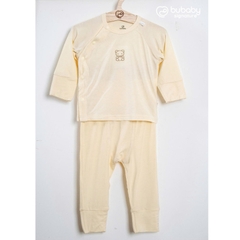 (NB-3M) Bộ dài tay cài chéo BU Baby Bambus cho bé trai bé gái | Quần áo Bubaby chính hãng