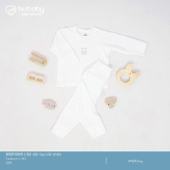 (NB-3M) Bộ dài tay cài chéo BU Baby Bambus cho bé trai bé gái | Quần áo Bubaby chính hãng