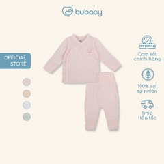 (NB-3M) Bộ dài tay cài chéo bao tay chân lật Bubaby Modal - BMD110800 BMD110801 | Quần áo BU Baby chính hãng