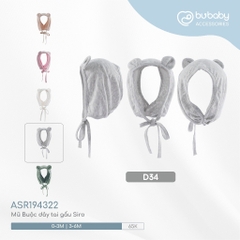 (0M-6M) Mũ buộc dây tai gấu Bubaby Siro cho bé - ASR194322 | Phụ kiện BU Baby chính hãng