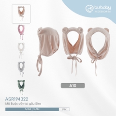 (0M-6M) Mũ buộc dây tai gấu Bubaby Siro cho bé - ASR194322 | Phụ kiện BU Baby chính hãng
