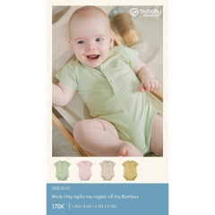 (1M-12M) Body chip ngắn tay raglan cổ trụ Bubaby Bambus - BBB230301 | Quần áo BU Baby chính hãng
