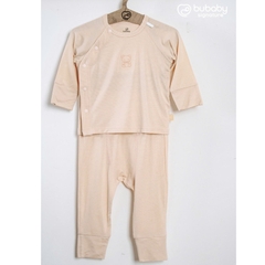 (NB-3M) Bộ dài tay cài chéo BU Baby Bambus cho bé trai bé gái | Quần áo Bubaby chính hãng