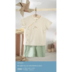 (1M-9M) Bộ ngắn tay cài chéo Bubaby Bambus Gami - BBB130803 BBB130800 | Quần áo BU Baby chính hãng