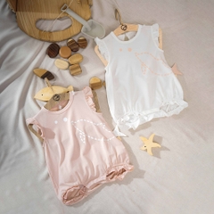 (1M-12M) Body chip ngắn tay cài sau bé gái Bubaby Bamco - BBC2310BG | Quần áo BU Baby chính hãng