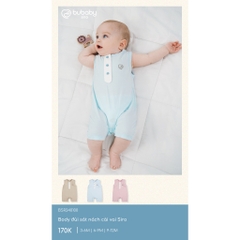 (1M-12M) Body đùi ngắn tay cổ trụ, sát nách cài vai Bubaby Siro -  BSR230303 BSR240100| Quần áo BU Baby chính hãng