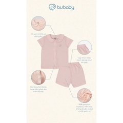 (1M-9M) Bộ ngắn tay cài giữa cổ sen Bubaby Bambus BBB1302CS | Quần áo BU Baby chính hãng