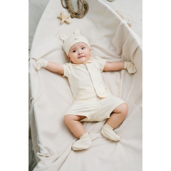 (1M-9M) Bộ ngắn tay cài giữa cổ sen Bubaby Bambus BBB1302CS | Quần áo BU Baby chính hãng