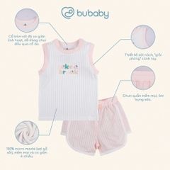(6M-5Y) Bộ sát nách cổ tròn Bubaby Molist - BMD140401| Quần áo BU Baby Chính hãng