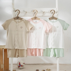 (1M-12M) Bộ ngắn tay cài giữa bé trai bé gái BU Siro - BSR130205 BSR130206 | Quần áo BU Baby chính hãng